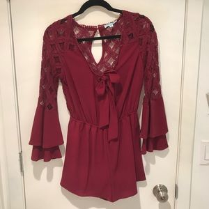 Kittsona Boutique - Maroon Romper